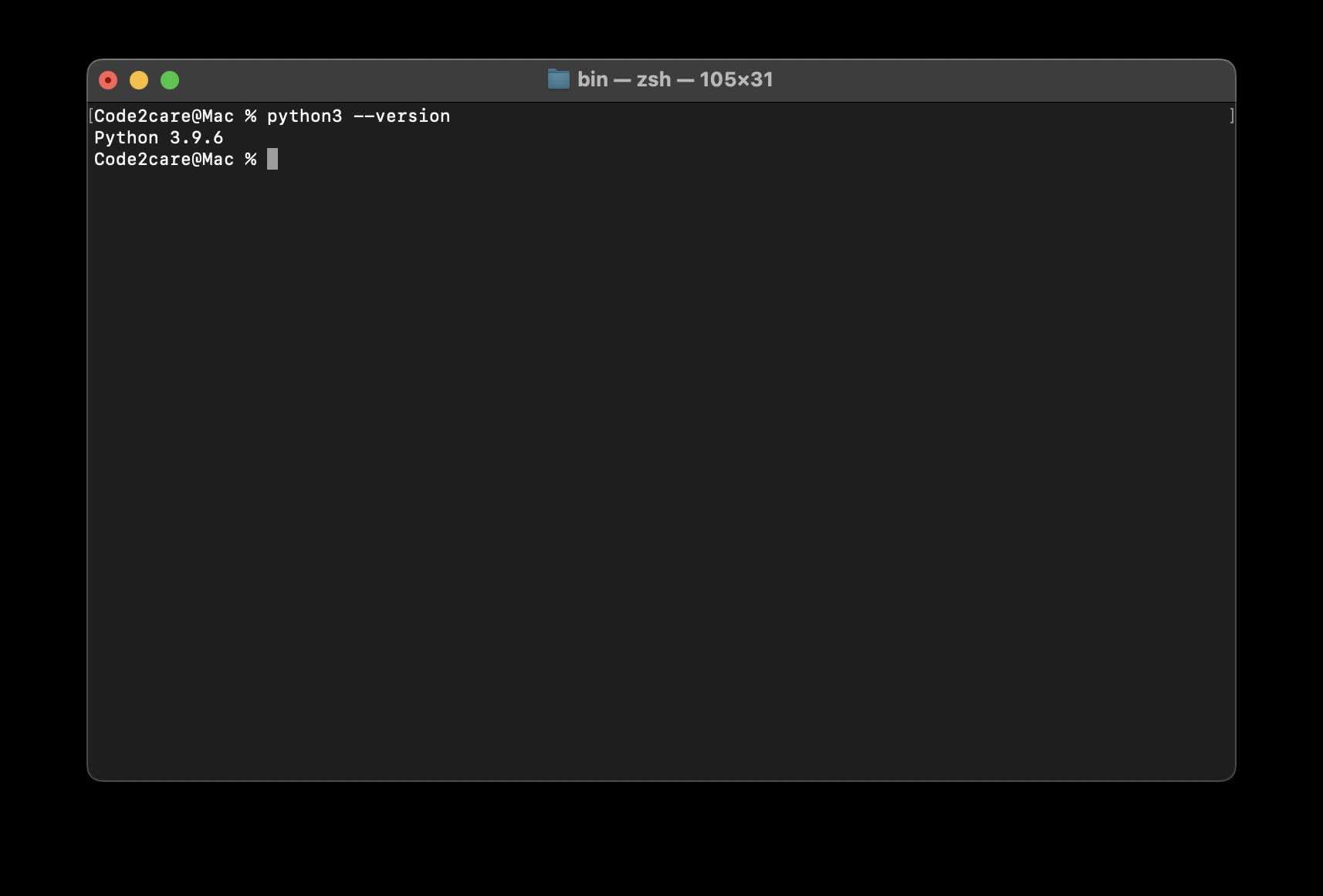 Python 3.9.6 is default on macOS Sonoma